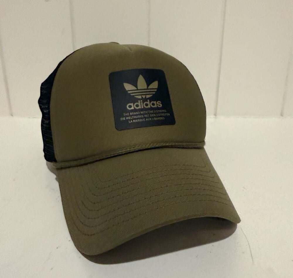 Adidas Trucker Hat Olive Green Black Snapback